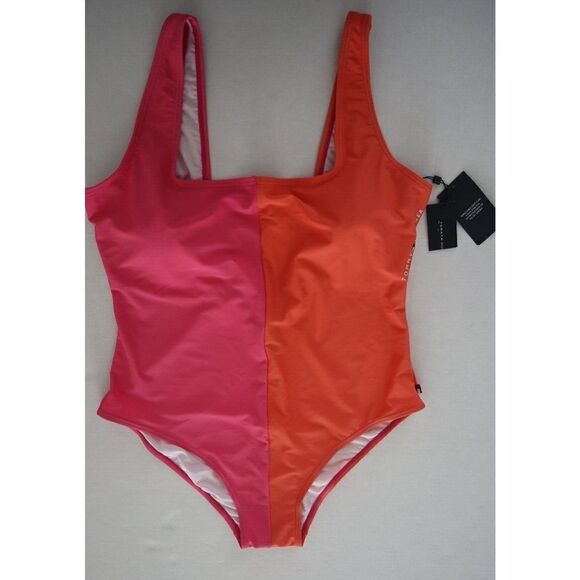 Tommy Hilfiger Women's Sz 16 Dahlia Multi Colorblock One-Piece Swimsuit $98+ - Picture 1 of 10
